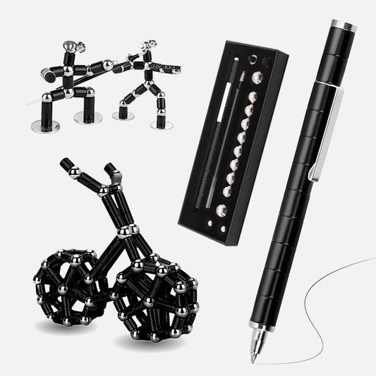 AKUTAIN Fidget Pen with colorful modules for focused writing.