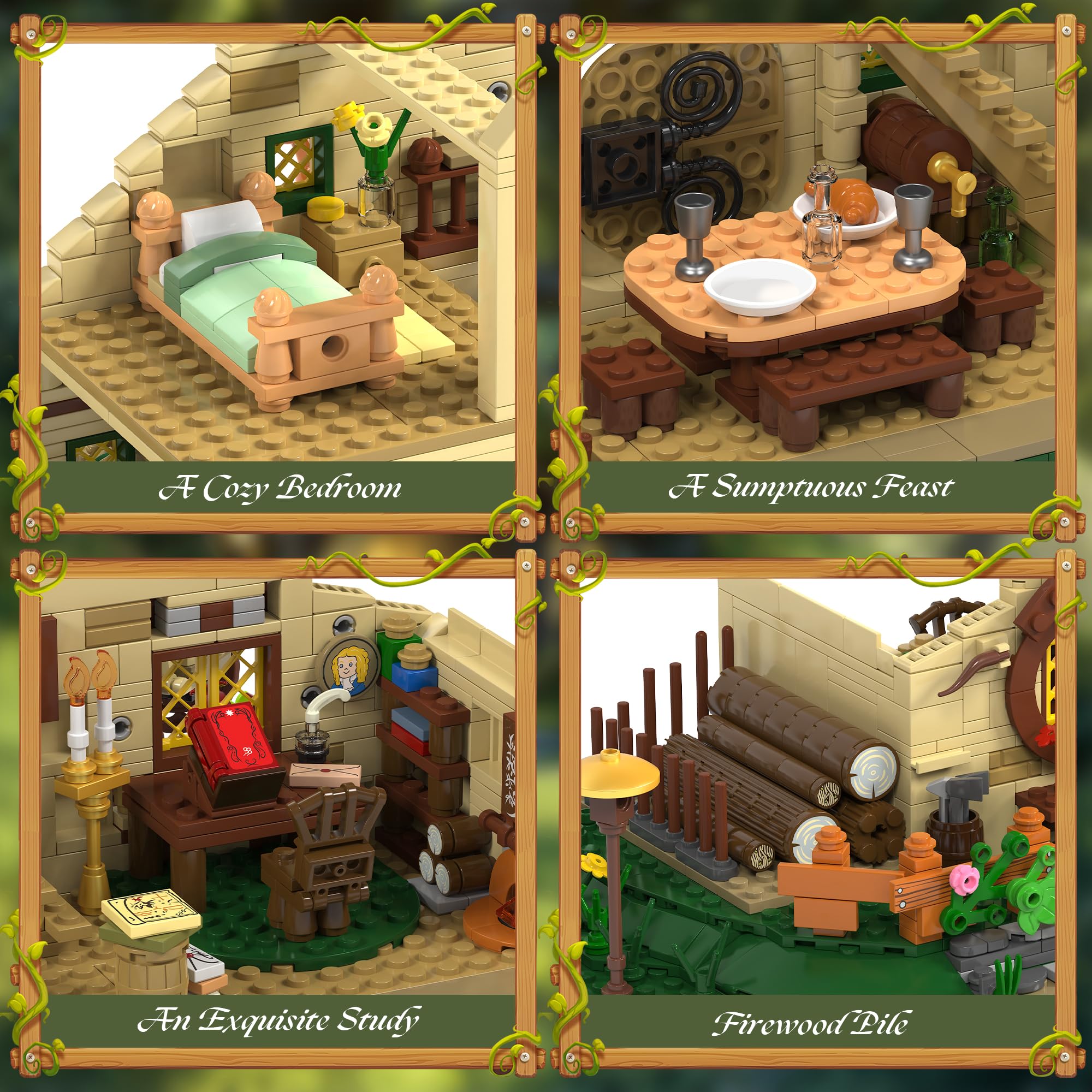 AKVOESS Tree House cabin interior dining and study area with warm lighting