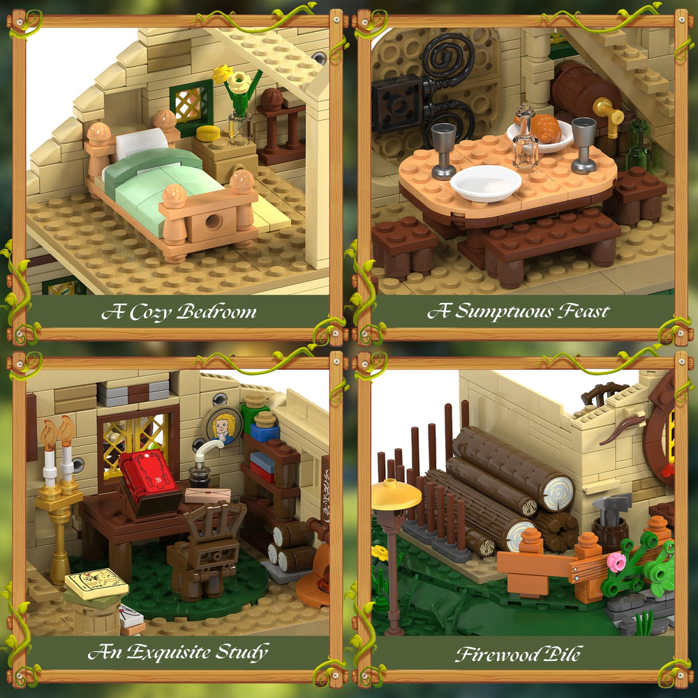 AKVOESS Tree House cabin interior dining and study area with warm lighting