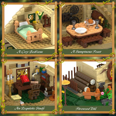 AKVOESS Tree House cabin interior dining and study area with warm lighting