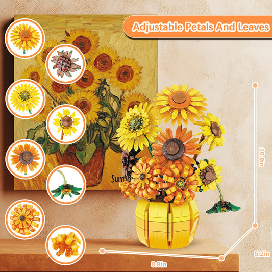 AKWME sunflower pot with 10 blooms for customizable bouquet design