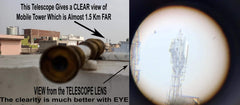 ALADEAN brass telescope DF lens close-up shows high-resolution optics.