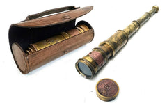 ALADEAN Scout Regiment brass telescope 19in closed view, ideal for collectors.
