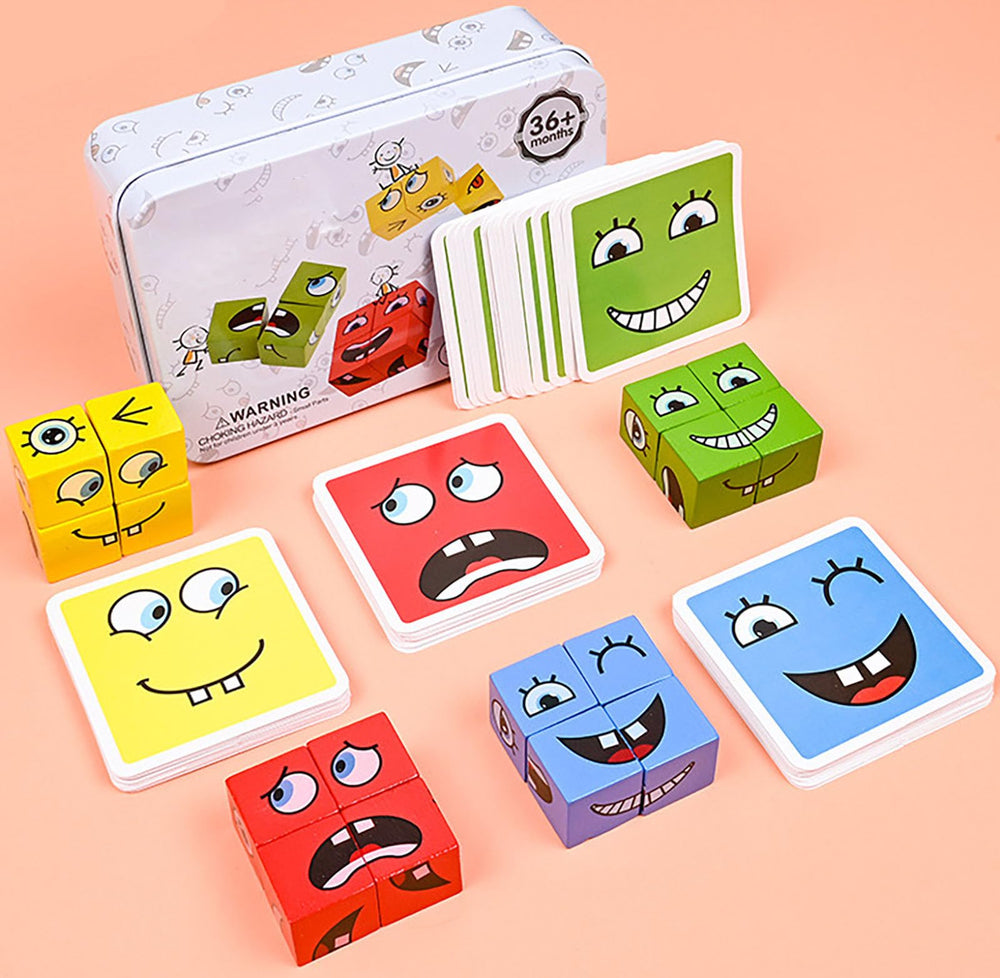 ALaLatois face changing cubes with bell invite turn taking and recognition.