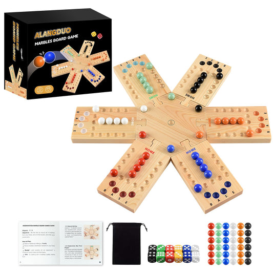 ALANGDUO deeper-holes larger-marbles for stable play on the wooden marble board