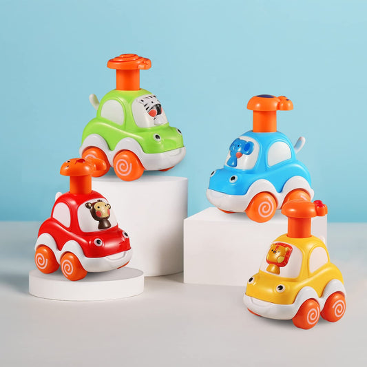 ALASOU lion car: bright rolling toy for toddlers.
