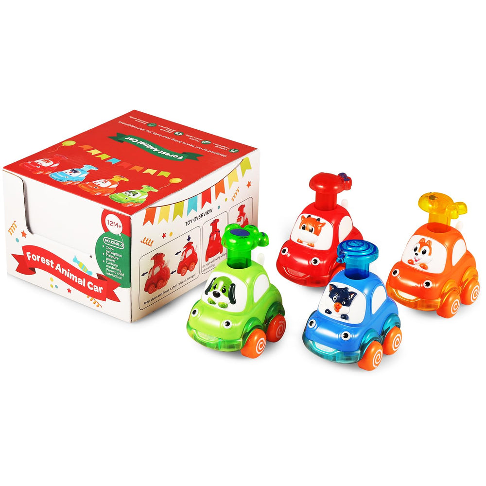 ALASOU animal car toy gift-ready packaging appeals as a toddler birthday present.