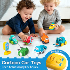ALASOU Baby Cranes Car Toys Colorful Set encourages color recognition and exploration.