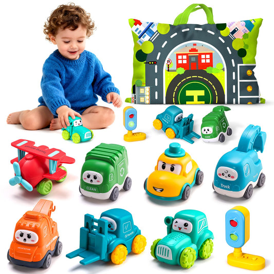 ALASOU Baby Cranes Car Toys Playmat provides a safe, colorful surface for toddlers.