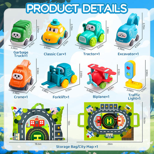 ALASOU Car Toys Storage Bag keeps the set organized after playtime.
