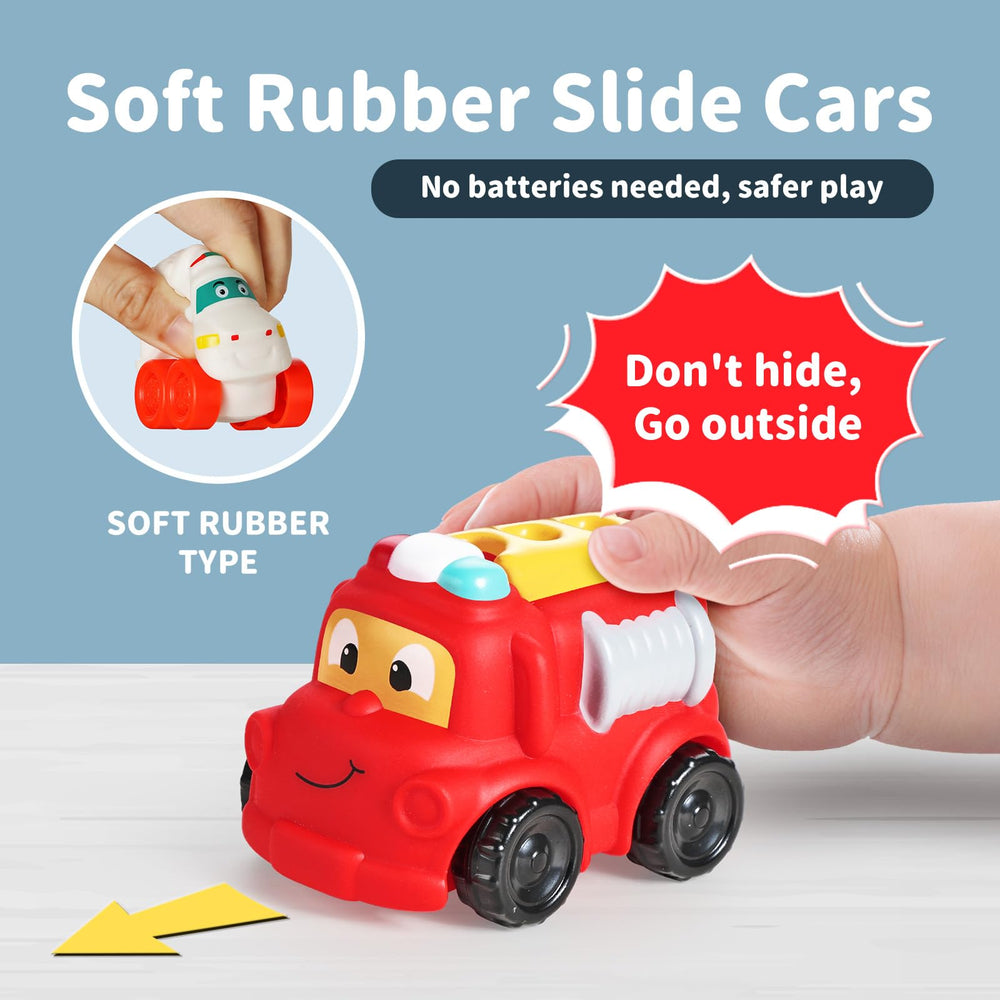 ALASOU colorful rubber vehicles for color recognition and exploration