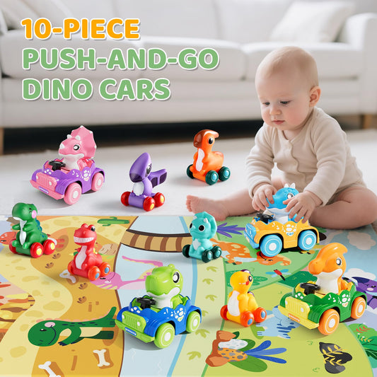 ALASOU red dinosaur car toy promotes grasping and fine motor practice.