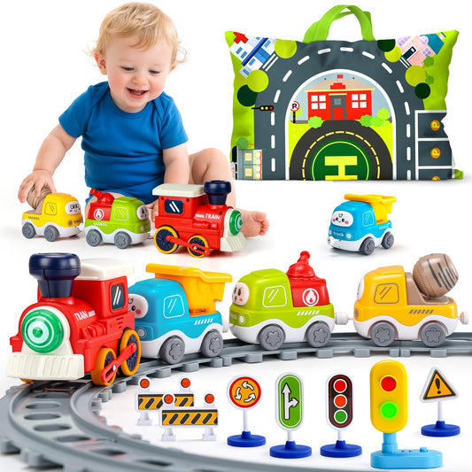 ALASOU electric train locomotive with steam and lights sparks imaginative play.