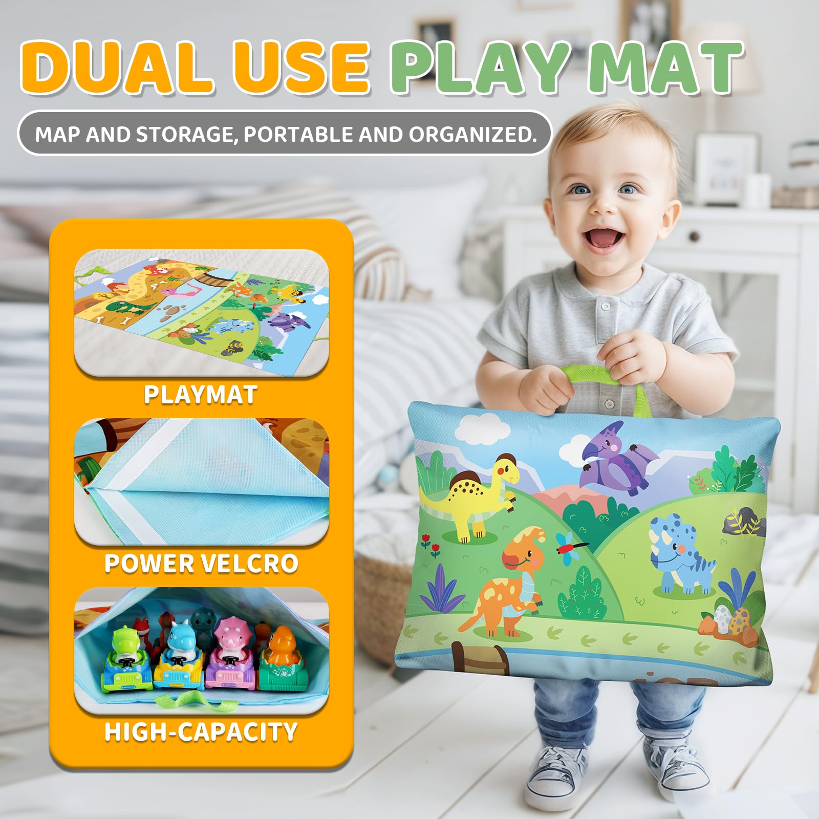 ALASOU playmat-storage bag demonstrates versatile setup for on-the-go play.