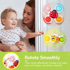ALASOU pop spinner fosters independent play during bath, cook time, or travel.