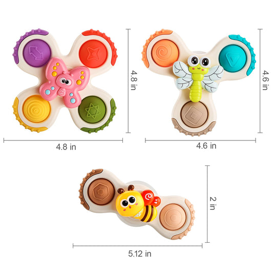 ALASOU suction spinner on highchair tray aids hand-eye coordination