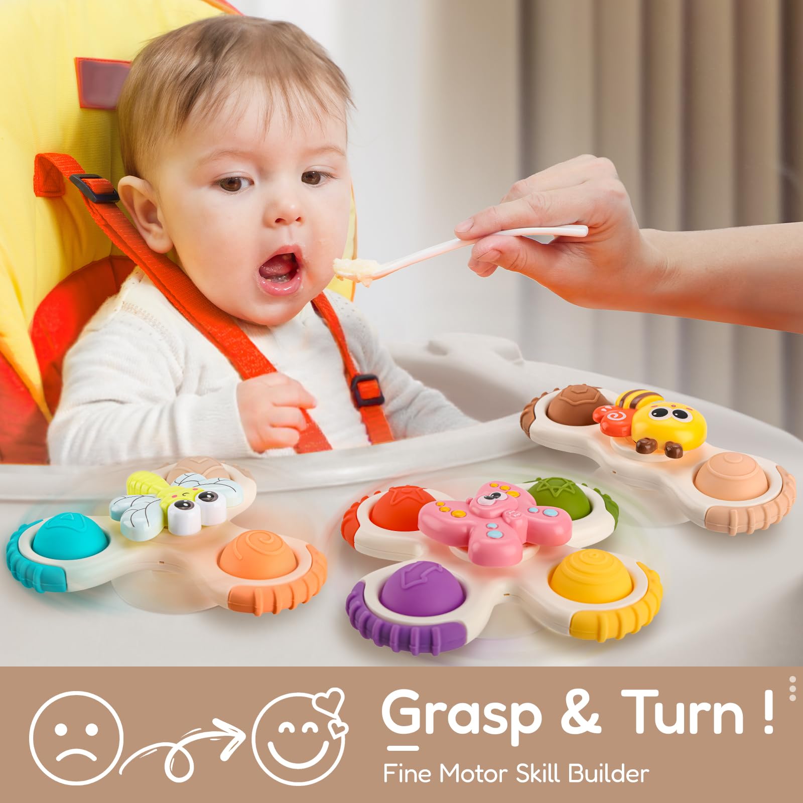 ALASOU suction spinner in action shows fast spins and secure attachment