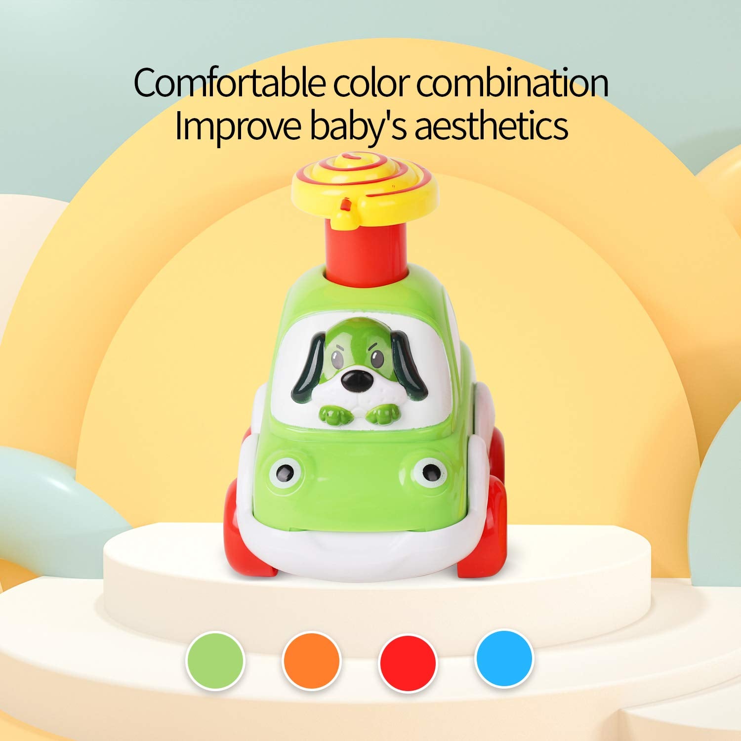 ALASOU press-and-go car provides instant action without batteries.
