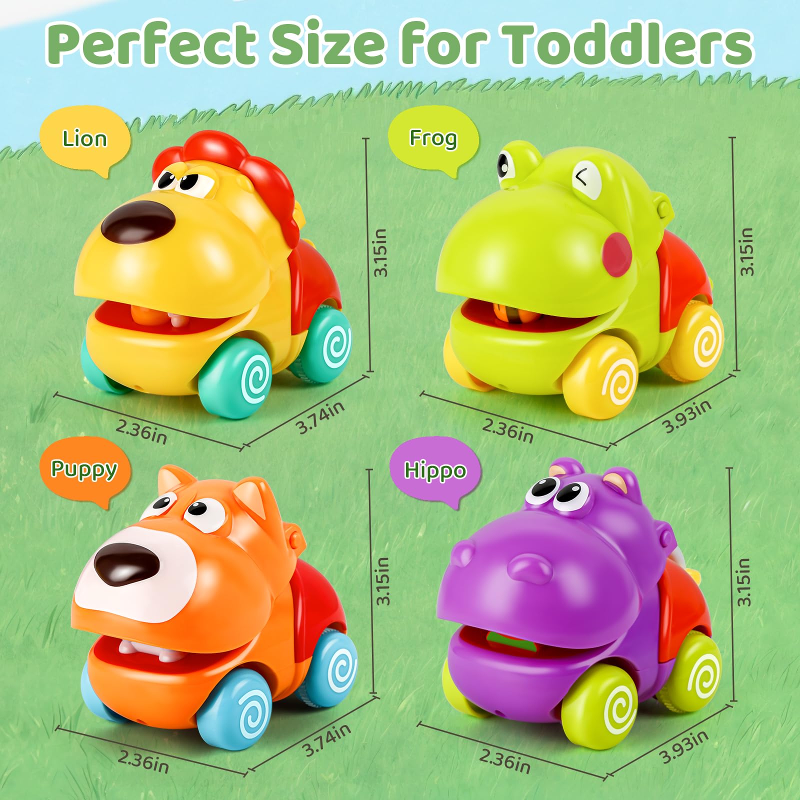 ALASOU Push and Go animal vehicles set for travel-friendly fun.