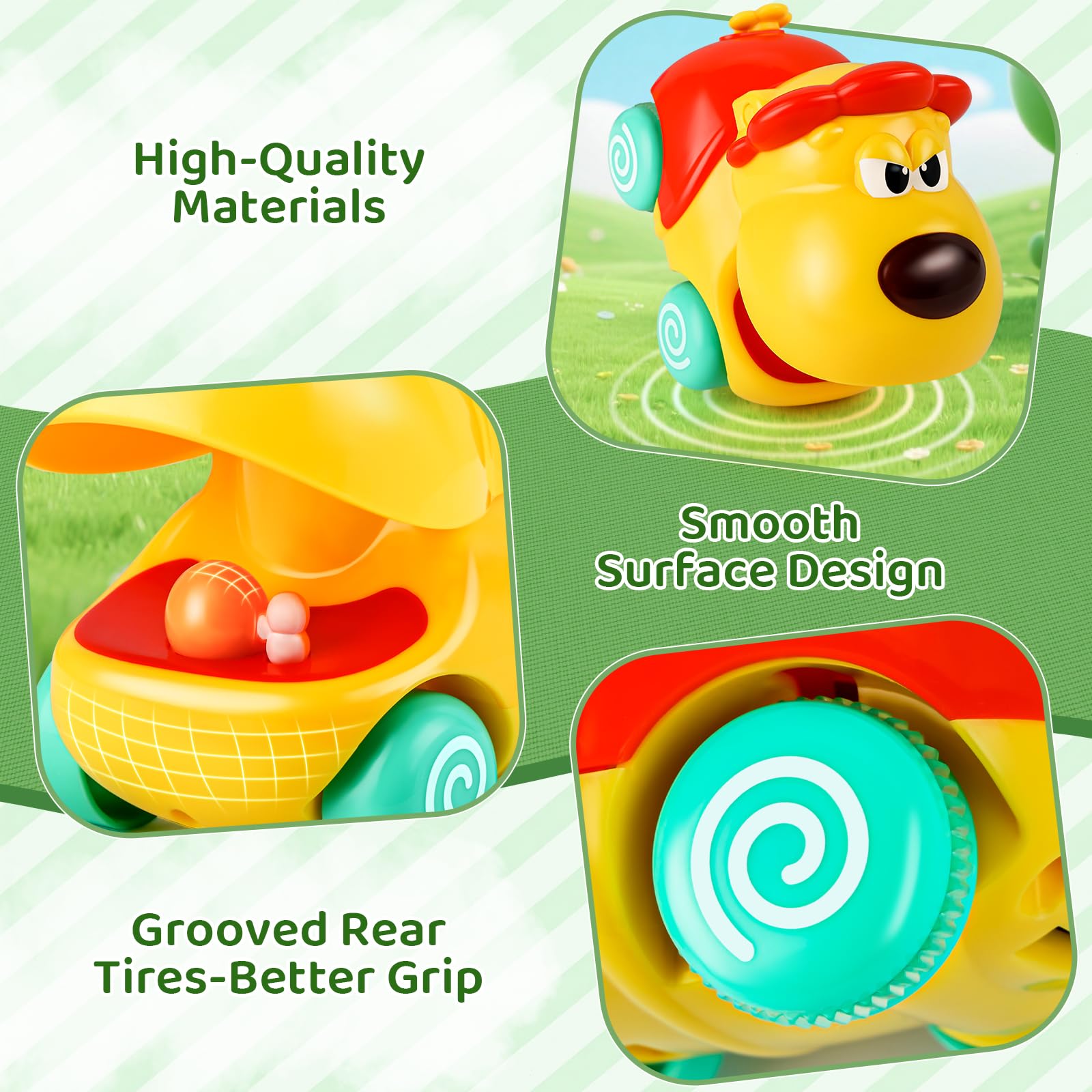 ALASOU Push and Go frog vehicle invites active exploration in tiny adventures.