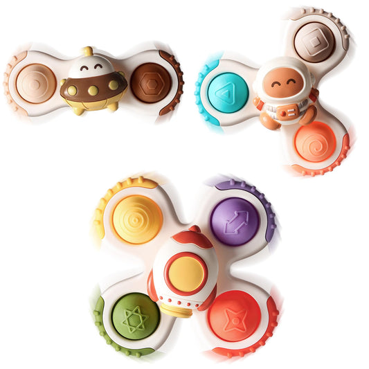 ALASOU spinner on fridge with strong suction for mess-free play.