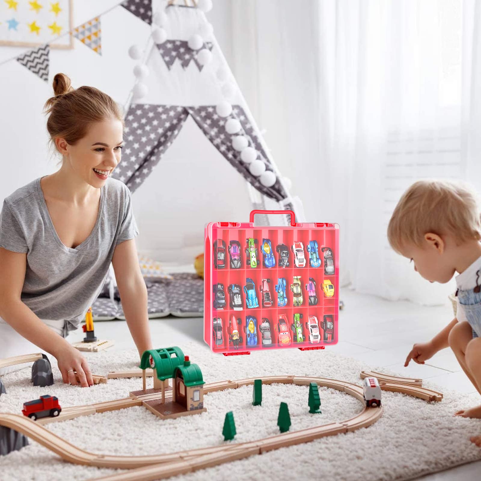 ALCYON box-only unit features 48 compartments for small cars and dolls