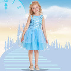 AlecosFun rich blue and yellow dress for twirl-worthy party moments.