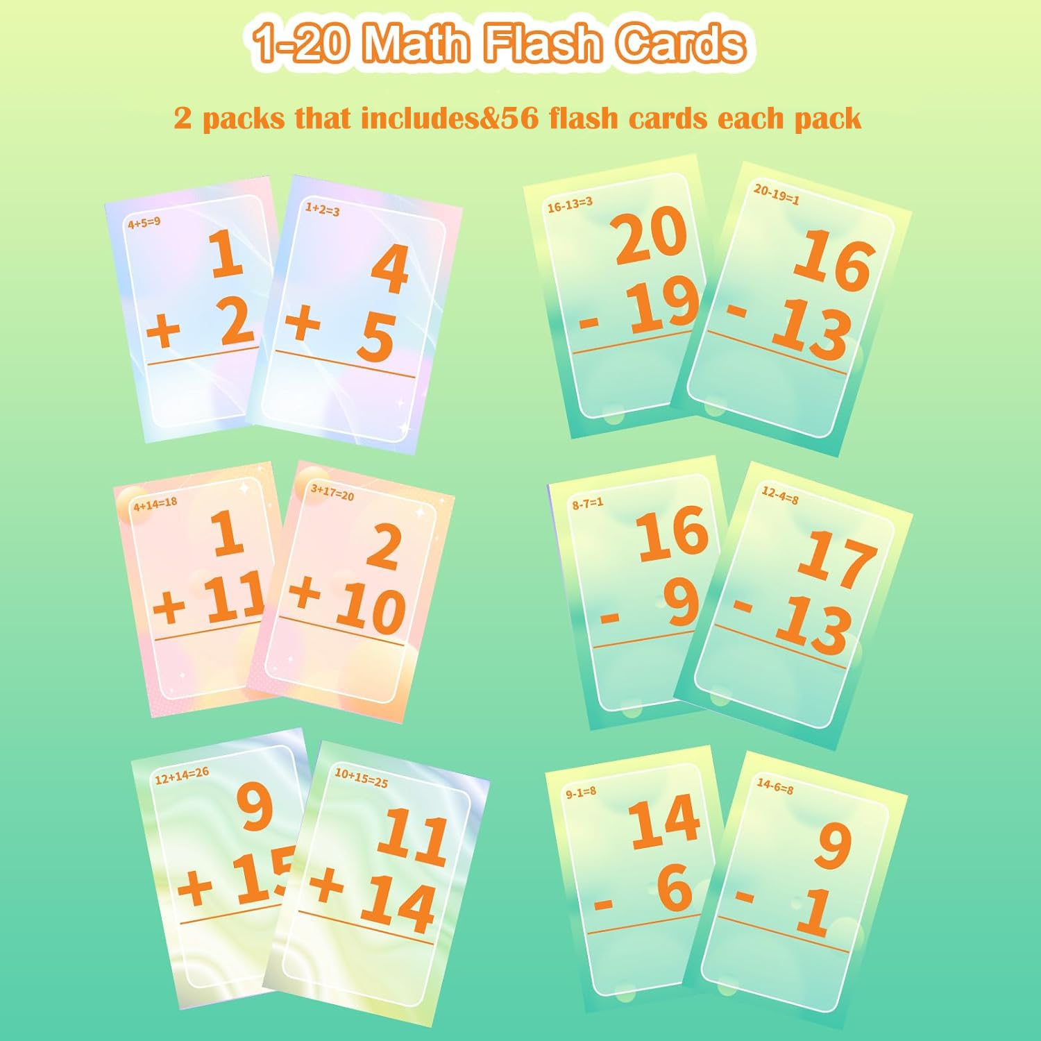 Alened math facts 1–20 support quick computation practice.