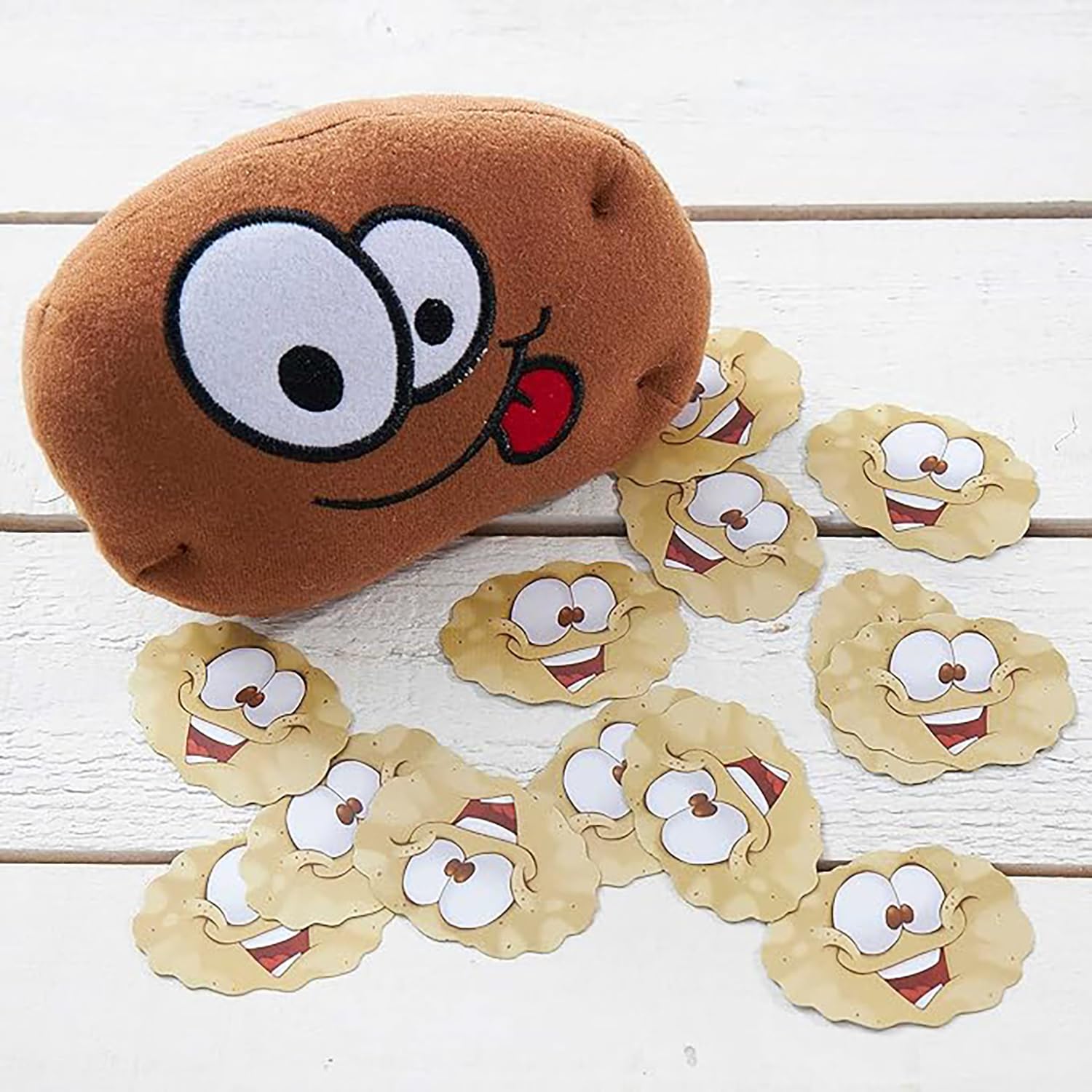 IDEAL Alex plush potato adds tactile fun at a family gathering.
