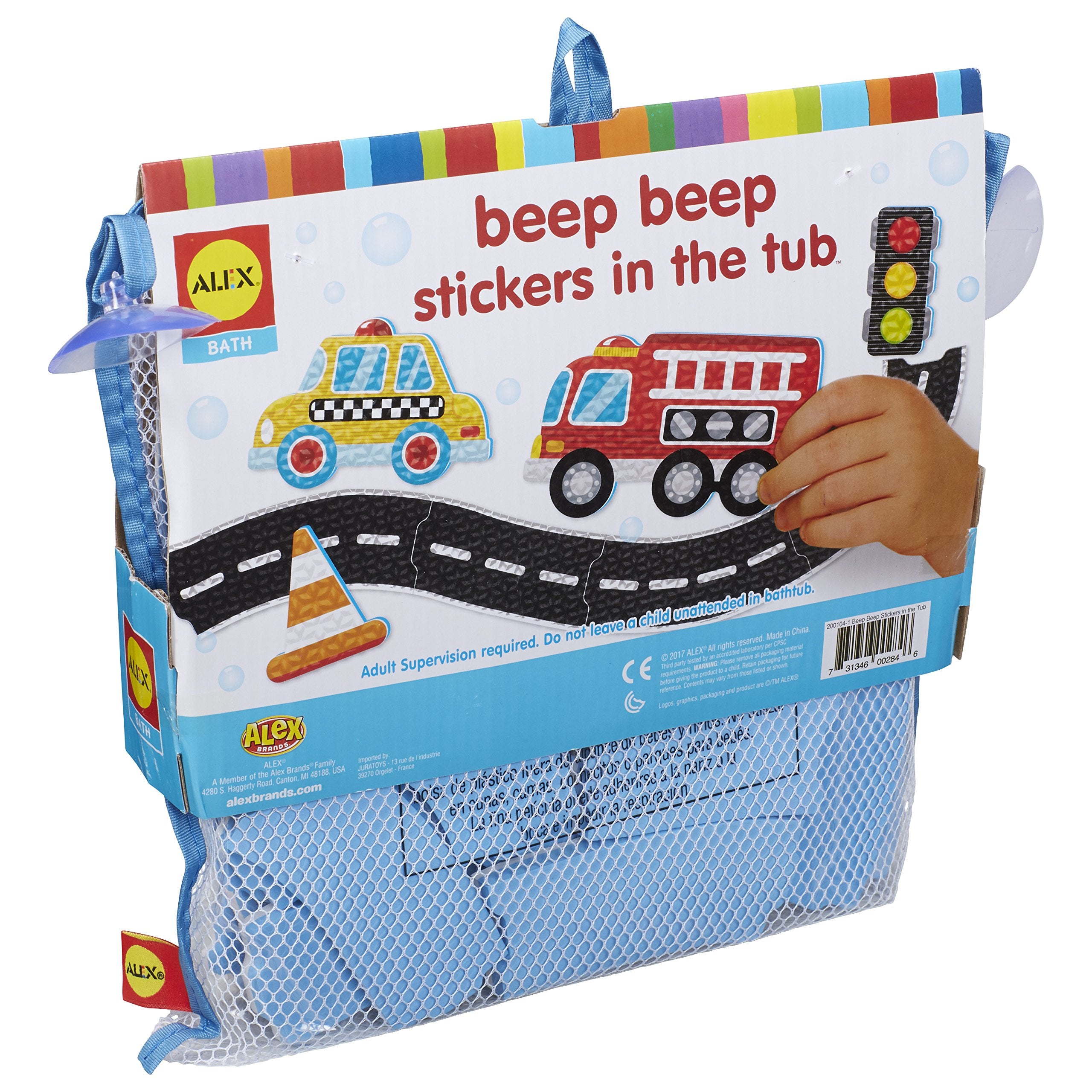 ALEX Toys Bath Beep Stickers storage bag keeps pieces dry and ready.