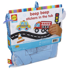 ALEX Toys Bath Beep Stickers storage bag keeps pieces dry and ready.