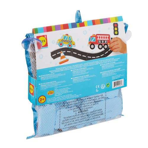 ALEX Toys Bath Beep Stickers vehicles lineup for splashy bath adventures.