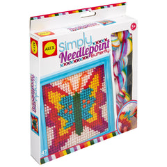 ALEX Simply Needlepoint Butterfly kit with preprinted canvas for easy beginner stitching