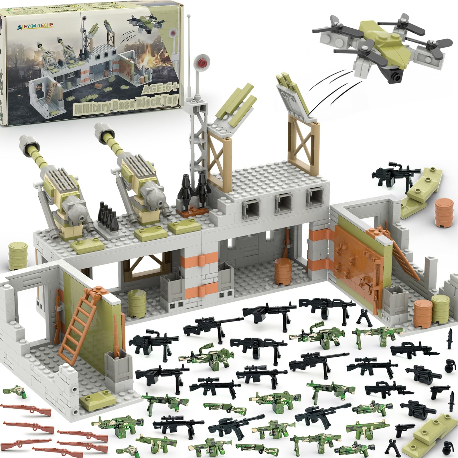 ALEYOOTECHE military base set assembly for imaginative play
