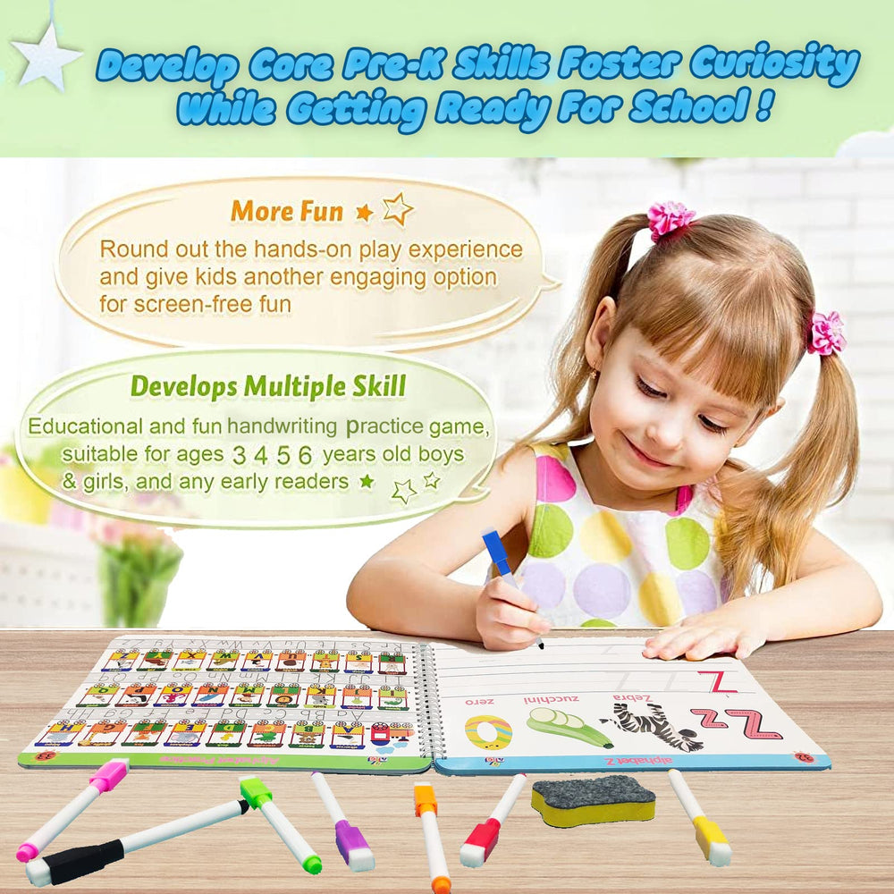 ALIANFLY preschool workbook pages preview with tracing exercises