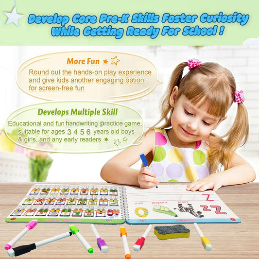ALIANFLY preschool workbook pages preview with tracing exercises