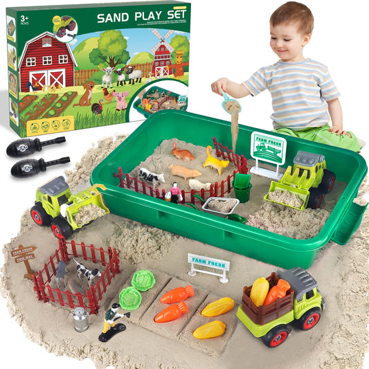 Aliex Farm Sensory Bin with lid for mess-free indoor play and easy storage.