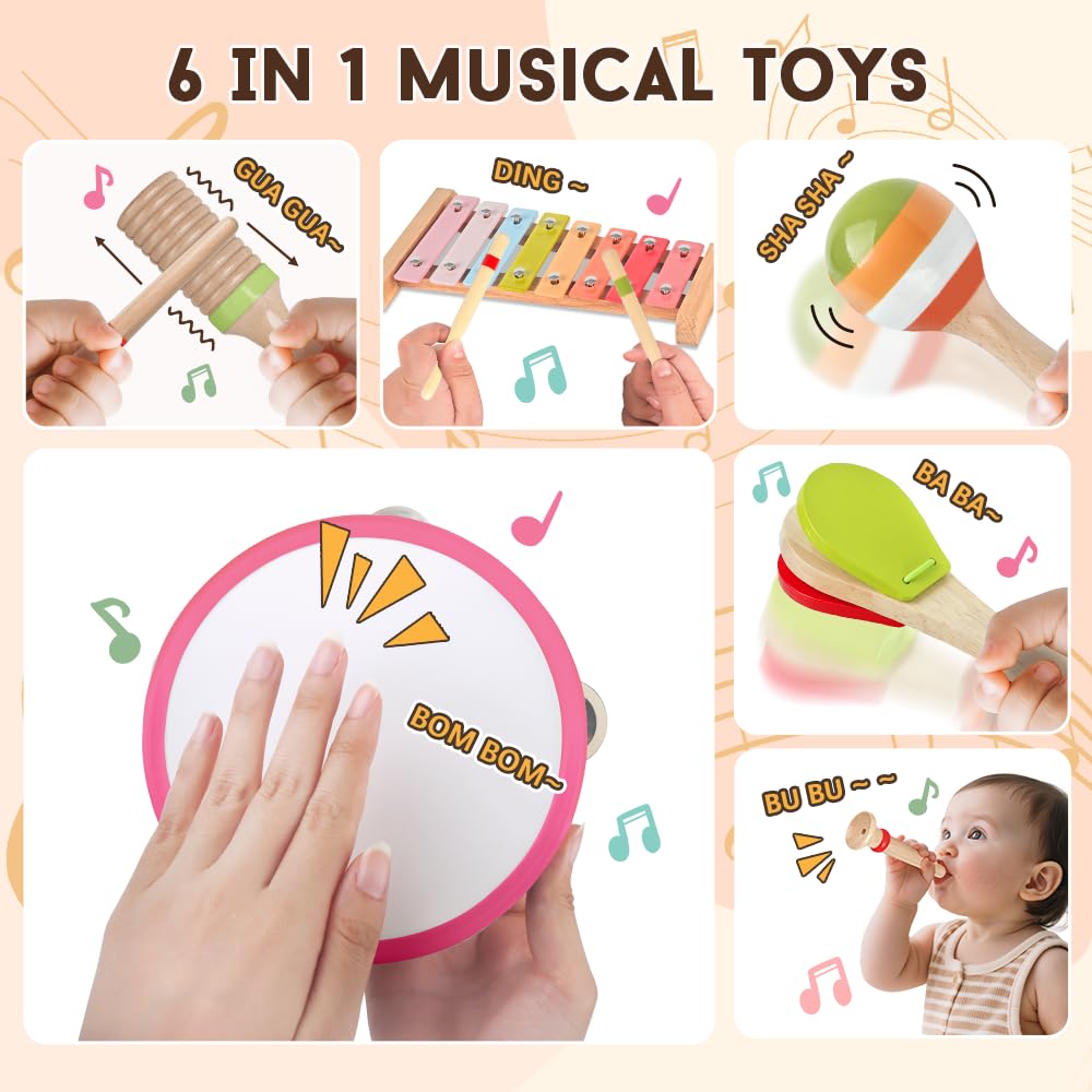 Aliex pink 6-in-1 shaker for rhythm practice and coordination