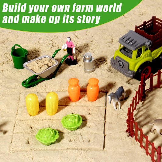 Aliex 2.2lbs play sand ready for shaping, digging, and creative farm scenes.