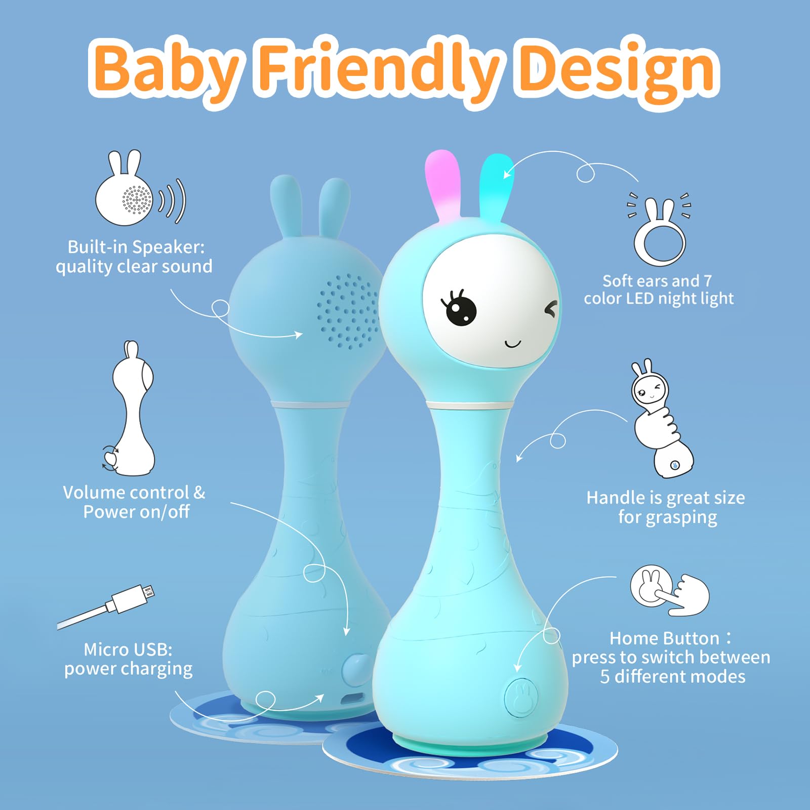 alilo Smarty Bunny color cards support early color recognition play