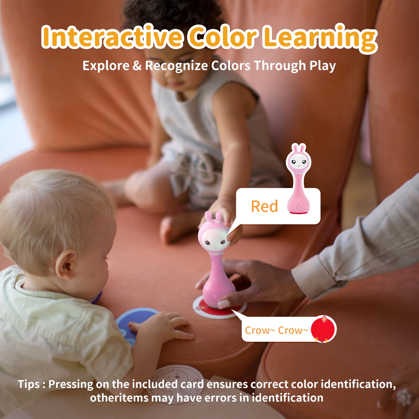alilo Smarty Bunny silicone ears provide safe mouthing and tactile exploration