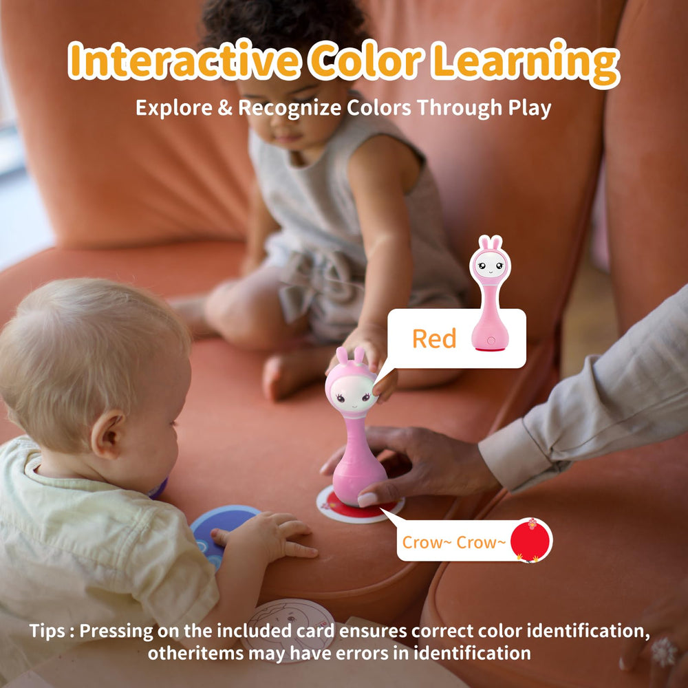 alilo Smarty Bunny silicone ears provide safe mouthing and tactile exploration