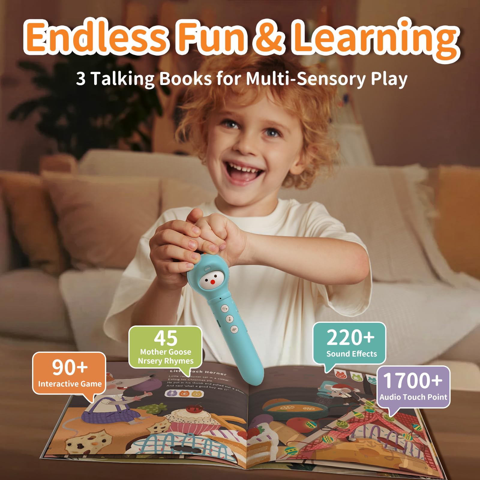 Alilo Talking Pen and 100 flash cards boost word recognition.