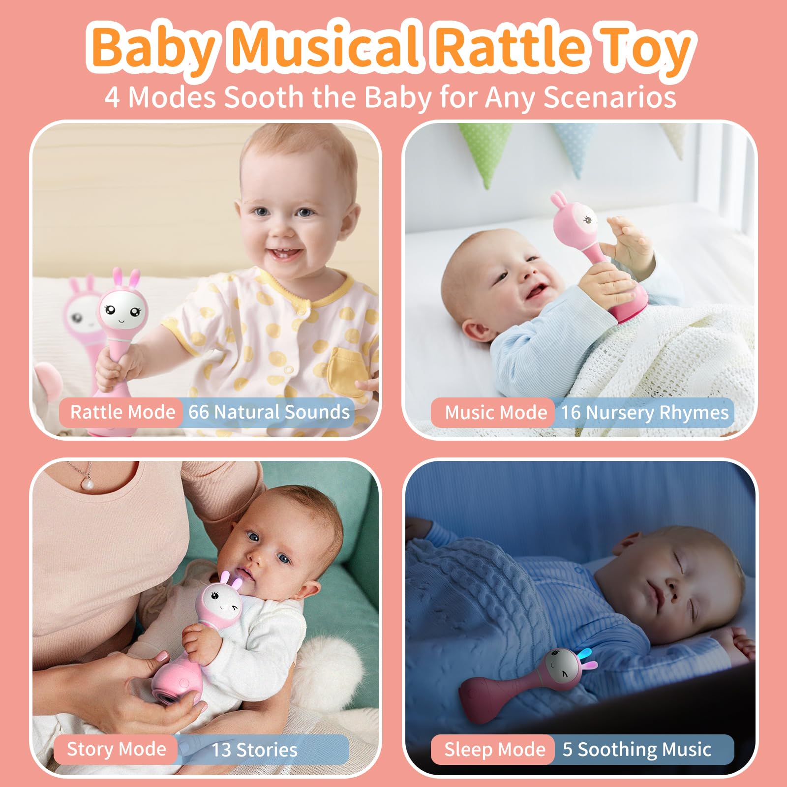alilo Yoyo Talking Bunny rattle voice mimic feature invites interactive learning.