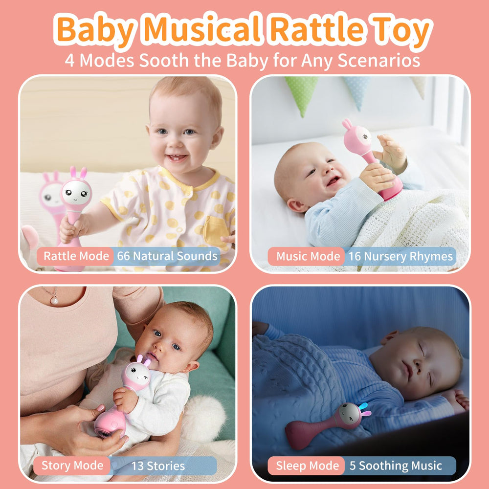 alilo Yoyo Talking Bunny rattle voice mimic feature invites interactive learning.