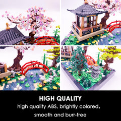 Alizdd river and water lilies scene in micro bricks for desk decor