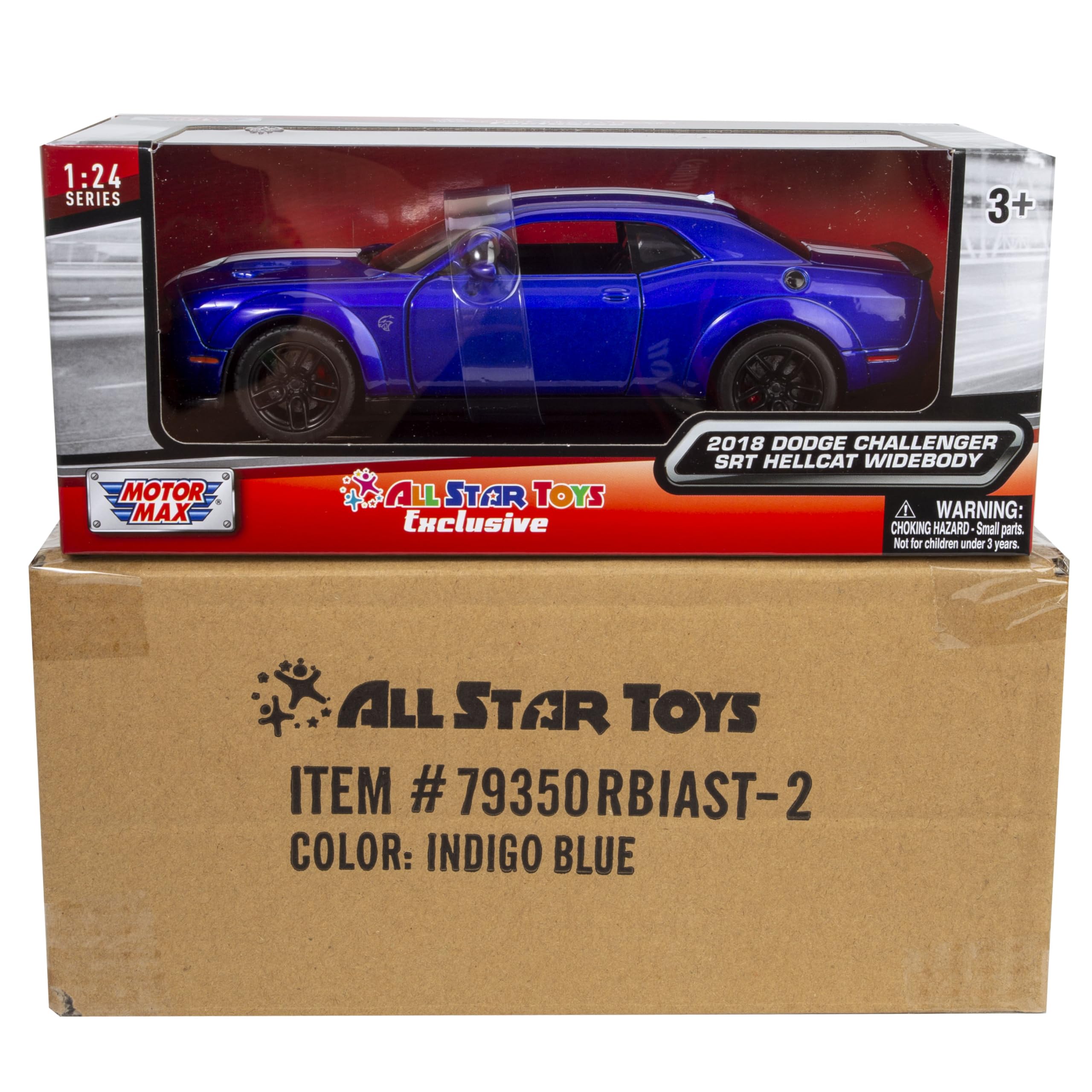 All Star Toys 2018 Challenger SRT Hellcat Indigo Blue 1/24 model for display cabinets