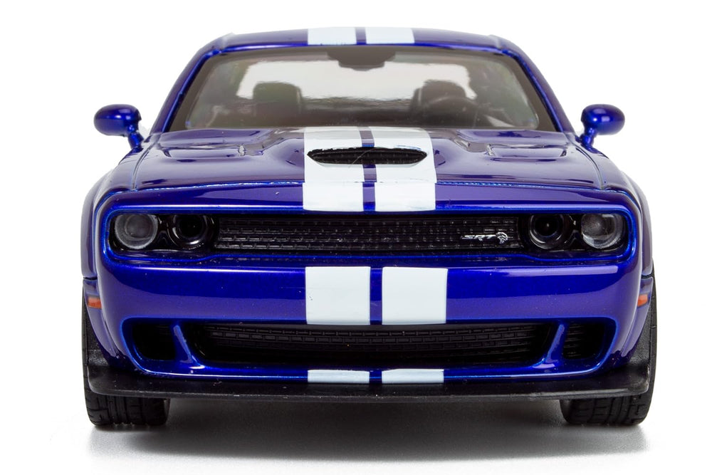 All Star Toys 2018 Challenger SRT Hellcat Indigo Blue white stripes emphasize racing heritage