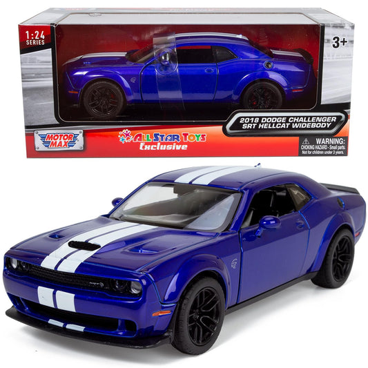 All Star Toys 2018 Challenger SRT Hellcat Indigo Blue window box showcases collectible display appeal