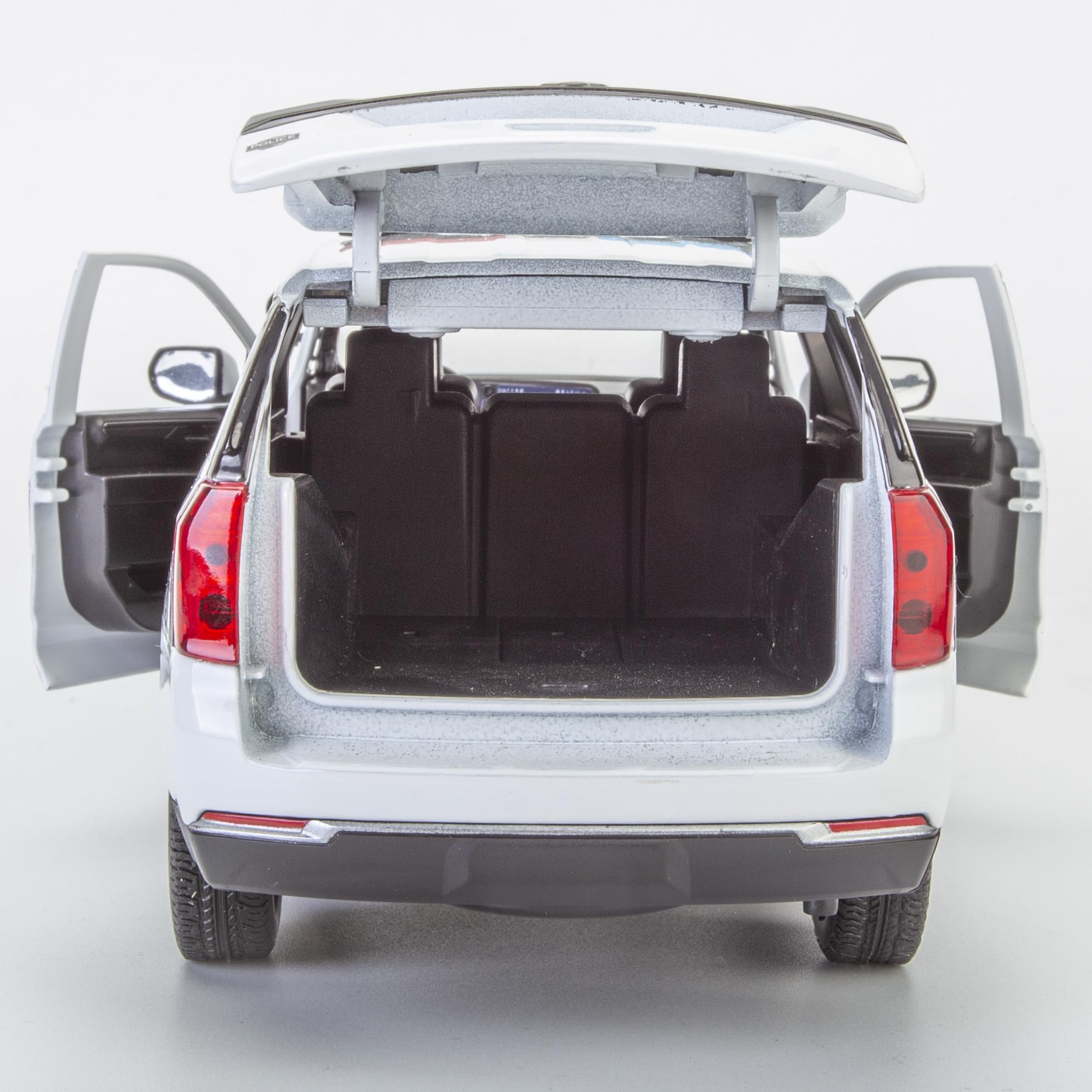 All Star Toys 2025 Tahoe PPV interior details capture dashboard, seats, and pursuit equipment
